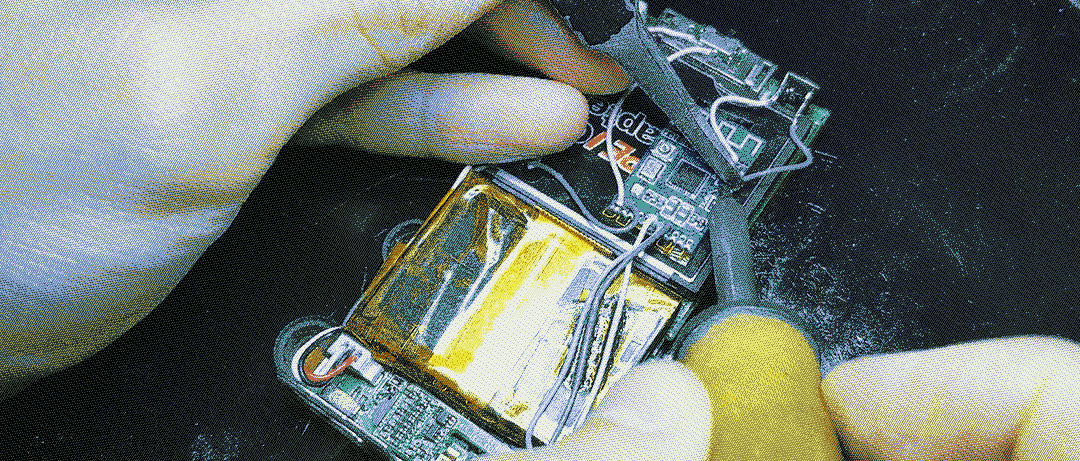 iPod Mini being modded with a Bluetooth circuit board